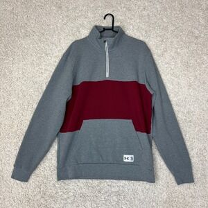 Under Armour 1/4 Zip Pullover Sweater Mens Large Gray Casual Preppy Golf Pcoket